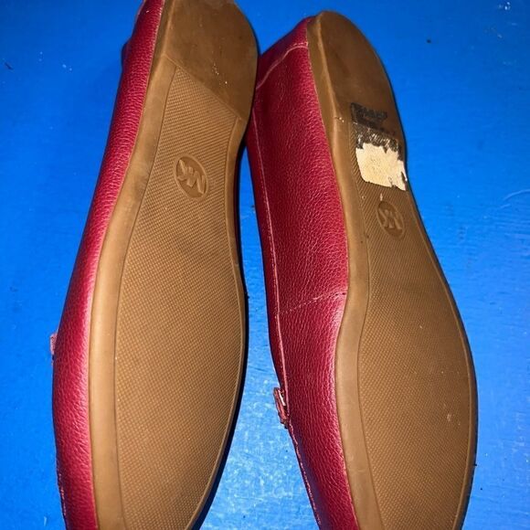 Michael Kors MG18F red leather ballet flats Women's 8.5 M EU 38.5 - Picture 3 of 6